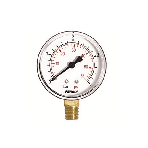 PRESSURE GAUGE 1/4'' 0-10 BAR SIDE CONNECTION