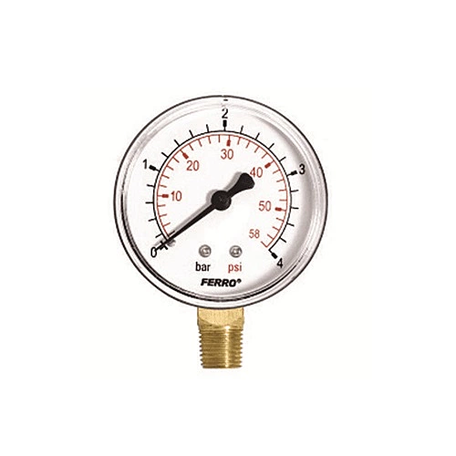 PRESSURE GAUGE 1/4'' 0-10 BAR SIDE CONNECTION