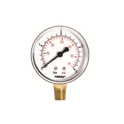PRESSURE GAUGE 1/4'' 0-10 BAR SIDE CONNECTION