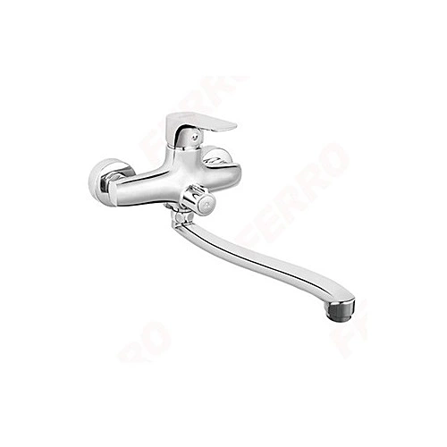 WELL MOUNTED BATHTUB/WASHBASIN MIXER WITH SHOWER CONNECTION-TIGA
