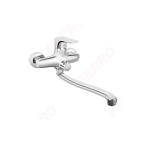 WELL MOUNTED BATHTUB/WASHBASIN MIXER WITH SHOWER CONNECTION-TIGA
