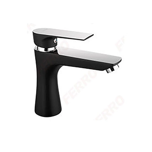 STANDING WASHBASIN MIXER, BLACK&CHROME-ALGEO