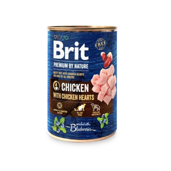 BRIT Premium Canine Chicken with heart tin 400g