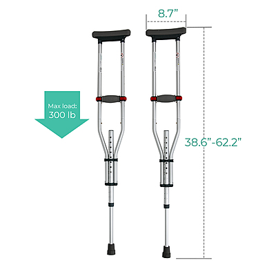 4012 Adjustable 3-in-1 Folding Crutch-niversal Size (Pair) 4012 Adjustable 3-in-1 Folding Crutch-niversal Size (Pair)