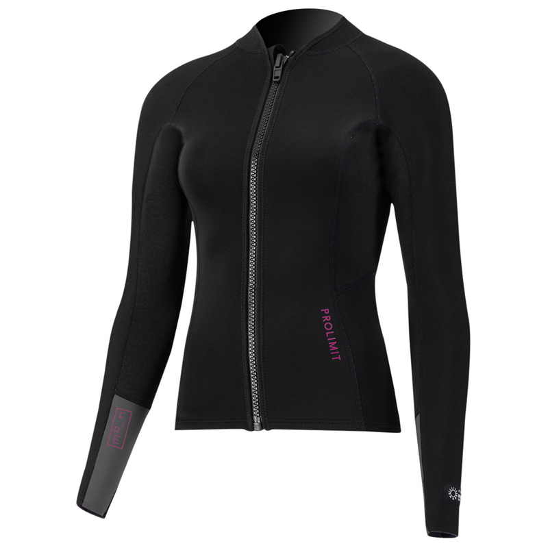 402.06023.030 | Womens Fire Neoprene Top Front Zip Long Sleeve 2Mm | 36/S | Grey/Black |  | Mujer | PROLIMIT