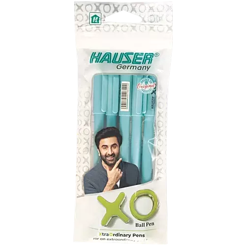 Hauser XO Ball Pens 0.7mm Blue Ink Pack of 5 – Smooth Writing Pens
