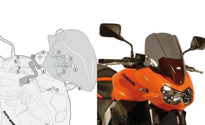 KAPPA KAWA SCREEN BRACKET KIT D402KIT - Z750 (04-06)