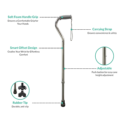 405S Heavy-Duty Offset Handle Walking Cane