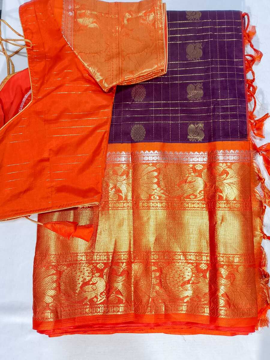 J488: Ready To Ship Beautiful Pure Kanchipattu Saree With Stitched Embroidery Work Blouse