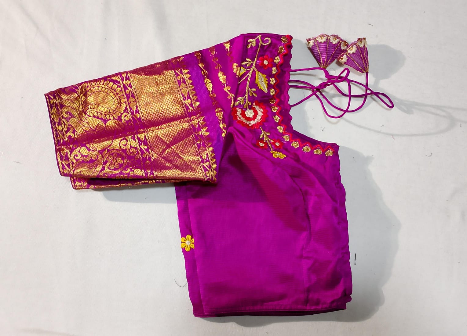 N46: Ready To Ship Beautiful Mangalagiri Kuppadam Saree With Stitched Embriodery Work Blouse N46: Ready To Ship Beautiful Mangalagiri Kuppadam Saree With Stitched Embriodery Work Blouse