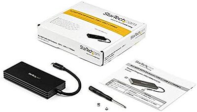 StarTech.com M.2 SSD Enclosure for M.2 SATA Drives - USB 3.1 G - USB-C - Portable M.2 External Enclosure (SM21BMU31CI3)
