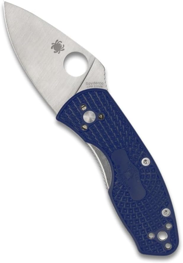 Spyderco Ambitious Lightweight Folding Pocket Knife with 2.31 Inch Steel Blade and Durable Blue FRN Handle - PlainEdge