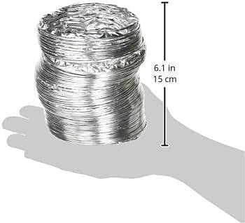 Deflecto Supurr-Flex 4in Multilayered Flexible Aluminum Duct For Dryers, Silver, F0405MSX/30