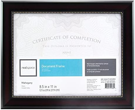 Realspace™ Photo/Document Frame, Harrison, 8-1/2" x 11", Mahogany