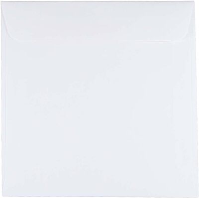 JAM PAPER Square Invitation Envelopes - White - Gummed Seal - 25/Pack