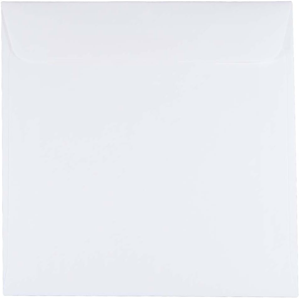JAM PAPER Square Invitation Envelopes - White - Gummed Seal - 25/Pack