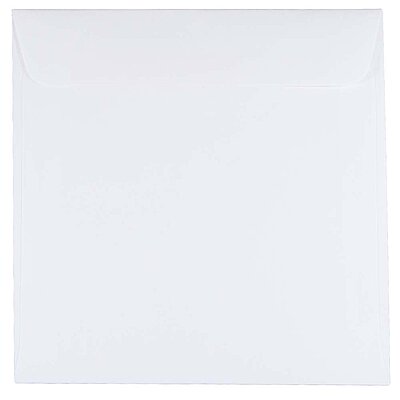 JAM PAPER Square Invitation Envelopes - White - Gummed Seal - 25/Pack