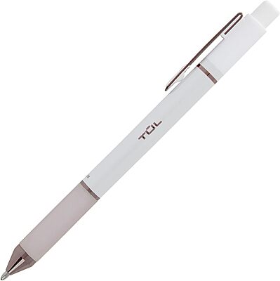 TUL® GL Series Retractable Gel Pens, Medium Point, 0.7 mm, Pearl White Barrel, Blue Ink, Pack Of 12 Pens