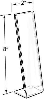 Azar Displays Acrylic L-Shaped Sign Holders, Clear - Pack of 10