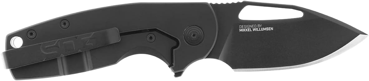 SOG Stout FLK Everyday Carry Compact Camping Folding Knife | G10 & Steel Handle | CRYO D2 Steel Blade | Quick Opening