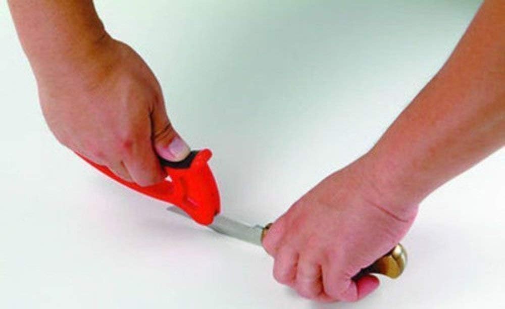 Lansky Deluxe Quick Edge Knife Sharpener with Replaceable Carbide Element (Red) - LSTCN