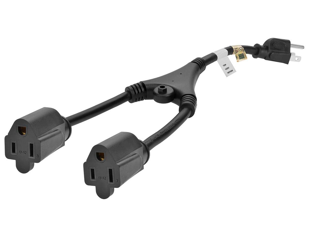 MONOPRICE Power Cord Splitter (NEMA 5-15P to 2x NEMA 5-15R)