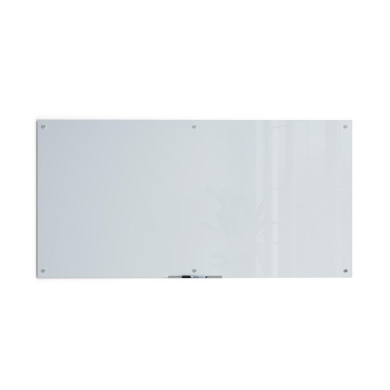 U BRANDS Glass Dry Erase Board, White Frosted Surface, Frameless