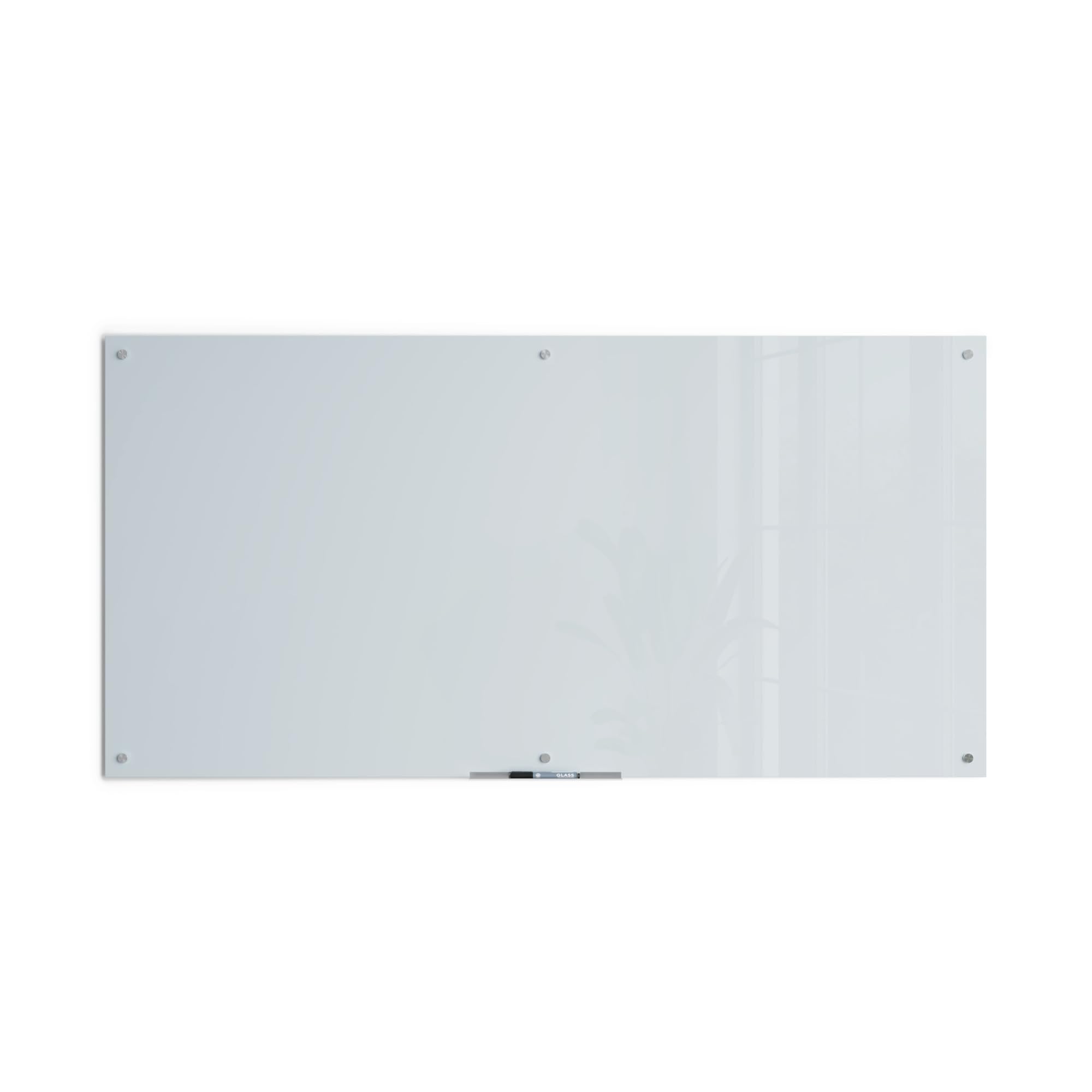 U BRANDS Glass Dry Erase Board, White Frosted Surface, Frameless