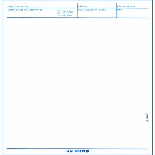 Armor Forensics 2-6499 Palmprint Cards (100)