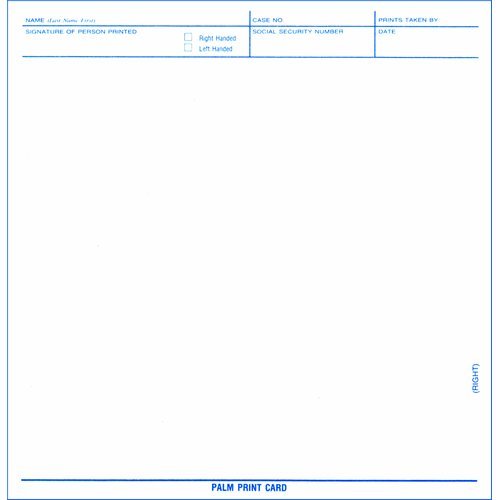 Armor Forensics 2-6499 Palmprint Cards (100)
