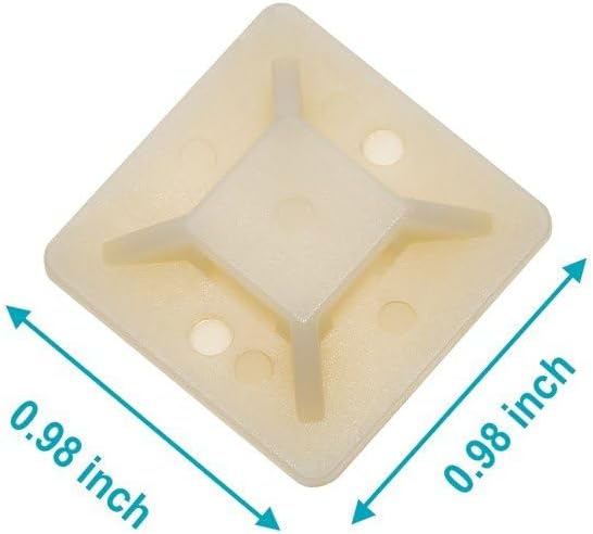 Monoprice Cable tie mounts 25x25(mm), 100pcs/Pack - white 25 mm