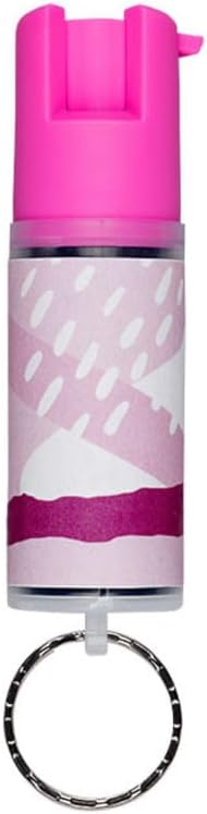 SABRE Pepper Spray With Key Ring, 25 Bursts, 10-Foot (3-Meters) Range, UV Marking Dye, Twist Lock Safety