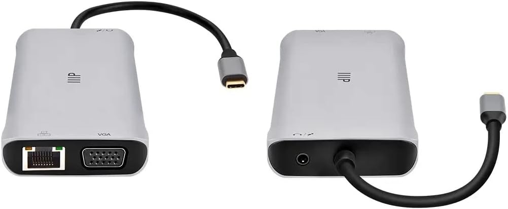 Monoprice 12-in-1 Dual-HDMI + VGA MST Triple Monitor Docking Station, Dual 4K HDMI, VGA, 5Gbps USB-A, Gigabit Ethernet