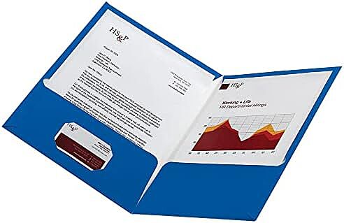 Office Depot® Brand Laminated Paper 2-Pocket Folders, Light Blue, Pack of 10