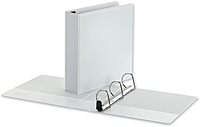 Universal Deluxe Easy-to-Open D-Ring View Binder, 3 Rings, 2" Capacity, 11 X 8.5, White