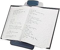 Kensington 62058 Insight Adjustable Desktop Copyholder, Plastic, Holds 50 Sheets, Gray/Dark Blue