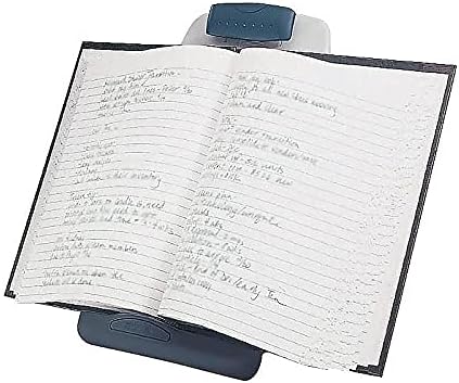 Kensington 62058 Insight Adjustable Desktop Copyholder, Plastic, Holds 50 Sheets, Gray/Dark Blue