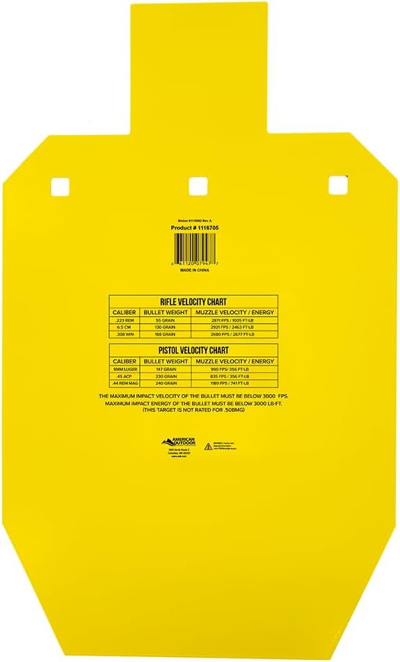 CALDWELL AR500 Steel Targets, Rifle Rated for Range and Practice Shooting
