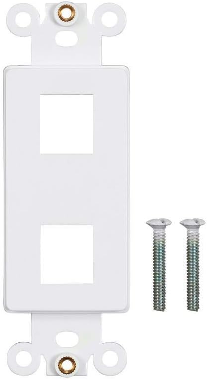 Monoprice Decor Insert for Keystone - 2-Port, 4"x1.4"x0.25", with Screws, White