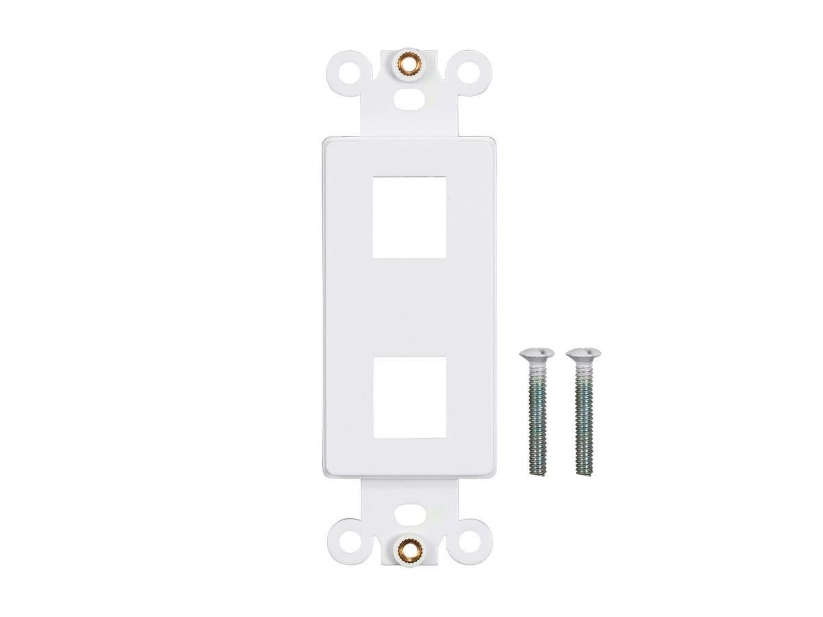 Monoprice Decor Insert for Keystone - 2-Port, 4"x1.4"x0.25", with Screws, White