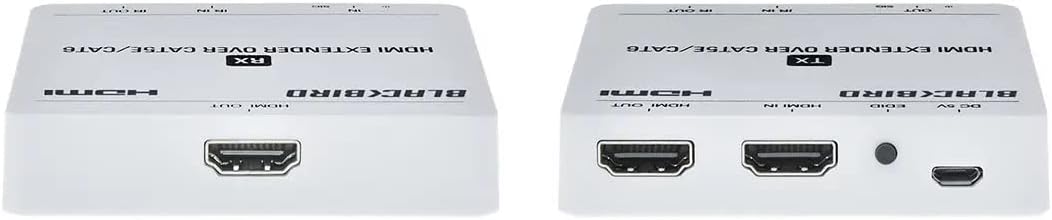 Monoprice 4K HDMI Extender Over Ethernet - CAT5e/6/7, 70 Meters (229 Feet) Power Over Cable (PoC) HDMI Loop Out, Smart EDID