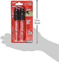 Milwaukee 48-22-3102 Inkzall Point Marker, Medium, Black, 2-Pack