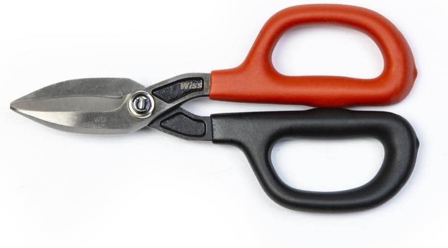 Crescent Wiss 7" Straight Pattern Tinner Snips - Tin Snips for HVAC & Sheet Metal Cutting - With Drop-Forged Steel Blades
