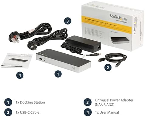 StarTech.com USB C Dock - Dual Monitor HDMI & DisplayPort 4K 30Hz - USB Type-C Laptop Docking Station 60W Power Delivery, SD