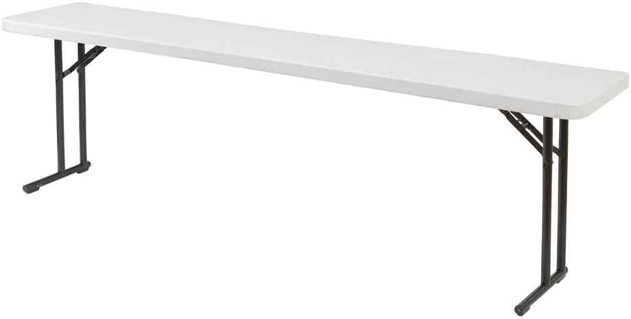 National Public Seating BT Series Folding Table - 60" x 18" x 29.5" - Speckled Gray