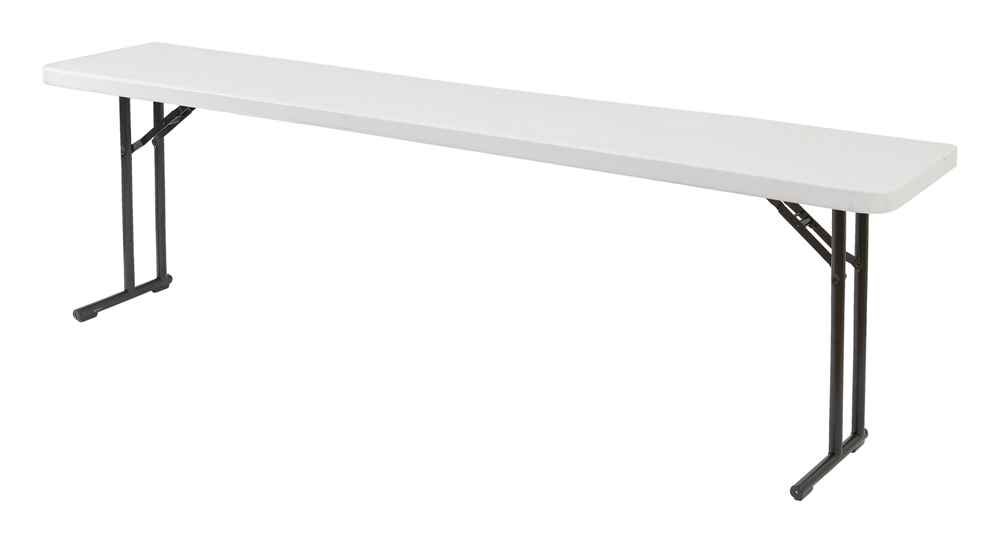 National Public Seating BT Series Folding Table - 60" x 18" x 29.5" - Speckled Gray