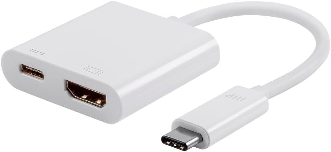Monoprice USB-C Multiport Adapter - HDMI and USB-C Ports, Mirror Display, Up To 1080p @ 60hz, White - Select Series