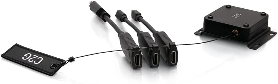 C2G Retractable Universal Mount 4K HDMI® Dongle Adapter Ring with Color Coded Mini DisplayPort™, DisplayPort, and USB-C®