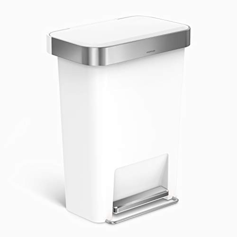 simplehuman Step Trash Can with LidShox, Steel Pedal & Liner Rim