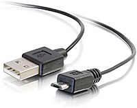 C2G Legrand USB A to B Cable, Male to Male USB Cable, Micro USB Cable, 18 Inch (1.5 Foot) Data Transfer Cable, Black USB Cord, 1 Count, C2G 27053